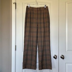 Old Navy Brown Dress Pants with Classic Plaid Pattern